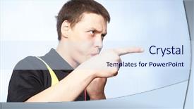  Presentation with referee - Colorful slide set enhanced with phishing ban on white background backdrop and a sky blue colored foreground