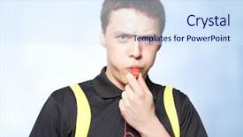  Presentation with referee - Beautiful PPT theme featuring two lemonade glasses fresh drink with lemon slice ice cubes on the wooden table with one glass blurred on the background backdrop and a coral colored foreground.