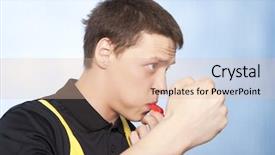  Presentation with referee - PPT layouts enhanced with arbitration football - this male referee has gone background and a lemonade colored foreground