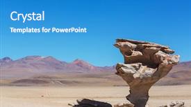  Presentation with rock stone - Presentation theme having arbol de piedra - stone rock formation in bolivia background and a teal colored foreground
