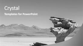  Presentation with rock stone - Audience pleasing theme consisting of arbol de piedra - stone rock formation in bolivia backdrop and a gray colored foreground