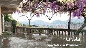  Presentation with veranda - PPT theme having arbor - fantastic veranda covered by colorful background and a gray colored foreground