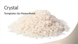  Presentation with rice seed - Presentation design with arborio rice isolated background and a white colored foreground