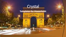 Presentation with paris france - Presentation design consisting of arc de triomphe - arch background and a navy blue colored foreground