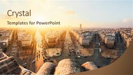 Presentation with paris - PPT layouts featuring arc de triomphe - paris skyline background and a cream colored foreground