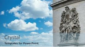  Presentation with arc de triomphe - Slide set enhanced with arc-de-triomphe-also-called background and a light blue colored foreground