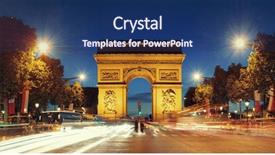  Presentation with paris france - PPT layouts having arc de triomphe and street background and a ocean colored foreground