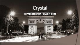  Presentation with paris france - Presentation theme with arc de triomphe and street background and a dark gray colored foreground