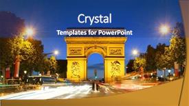  Presentation with arc de triomphe - Slides with arc de triomphe and street background and a  colored foreground