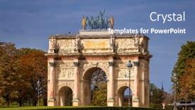  Presentation with paris france - PPT layouts enhanced with arc-de-triomphe-du-carrousel background and a ocean colored foreground