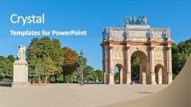  Presentation with arc de triomphe - Slides enhanced with arc de triomphe du carrousel background and a teal colored foreground