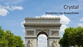  Presentation with paris - Colorful slide deck enhanced with arc de triomphe in paris backdrop and a light blue colored foreground
