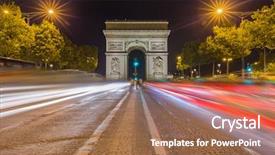  Presentation with history arc de triomphe paris - Audience pleasing slide deck consisting of arc de triomphe in paris backdrop and a coral colored foreground