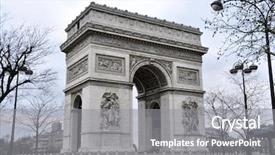  Presentation with paris - Colorful slides enhanced with arc de triomphe in paris backdrop and a gray colored foreground