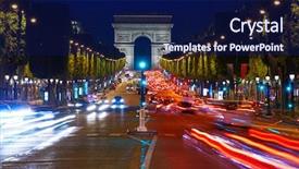 Presentation with history arc de triomphe paris - Amazing presentation design having arc de triomphe in paris backdrop and a navy blue colored foreground