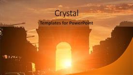  Presentation with paris france - PPT theme consisting of arc de triomphe in paris background and a red colored foreground