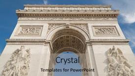  Presentation with paris - Theme featuring arc de triomphe in paris background and a mint green colored foreground