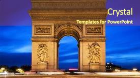  Presentation with paris france - Colorful theme enhanced with arc de triomphe paris france backdrop and a tawny brown colored foreground