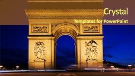  Presentation with avenue - Colorful presentation enhanced with arc de triomphe paris france backdrop and a tawny brown colored foreground