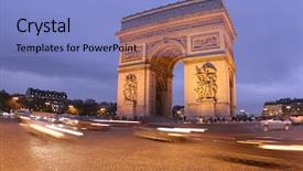  Presentation with paris france - Presentation theme featuring arc de triomphe paris france background and a light blue colored foreground