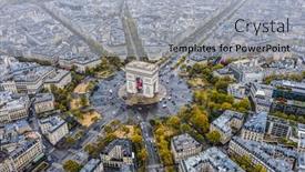  Presentation with paris - Slides having arc-de-triomphe background and a light gray colored foreground