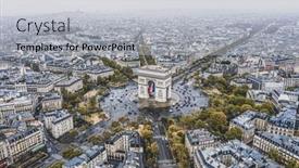  Presentation with paris - Audience pleasing theme consisting of arc-de-triomphe backdrop and a light gray colored foreground