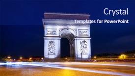  Presentation with arc de triomphe - Slides featuring arc-de-triomphe background and a  colored foreground