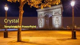  Presentation with paris france - PPT theme enhanced with arc-de-triomphe background and a  colored foreground