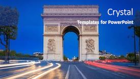  Presentation with paris - Presentation design having arc-de-triomphe background and a royal blue colored foreground