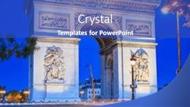 Presentation with paris france - Slide deck enhanced with arc-de-triomphe background and a cobalt blue colored foreground