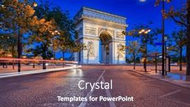  Presentation with paris france - Presentation featuring arc-de-triomphe background and a violet colored foreground