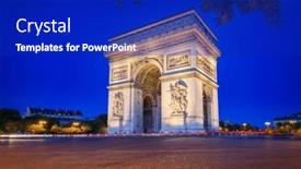  Presentation with paris france - Theme featuring arc-de-triomphe and a royal blue colored foreground