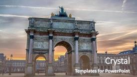  Presentation with paris france - Beautiful slide set featuring arc de triomphe backdrop and a coral colored foreground