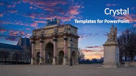  Presentation with paris - Slides consisting of arc de triomphe background and a ocean colored foreground