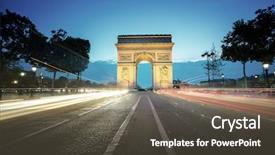  Presentation with history arc de triomphe paris - Audience pleasing slides consisting of arc de triumph at evening backdrop and a  colored foreground