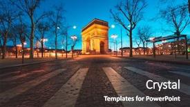  Presentation with france - Slide set having arc de triumph in paris background and a tawny brown colored foreground