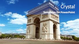  Presentation with history arc de triomphe paris - Colorful presentation theme enhanced with arc de triumph paris backdrop and a ocean colored foreground