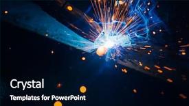  Presentation with gas welding - Presentation design consisting of gas electrical production - artistic welding sparks light industrial background and a black colored foreground