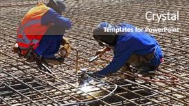  Presentation with manufacturing safety - Slide deck enhanced with manufacturing safety - welder background and a gray colored foreground