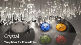  Presentation with light blue - Slide deck having gaming station - game controller and blue light background and a gray colored foreground