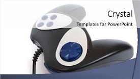  Presentation with black children computer - Audience pleasing PPT layouts consisting of arcade joystick - black computer gamepad isolated backdrop and a  colored foreground