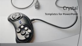  Presentation with game of life conway - Presentation enhanced with arcade joystick - old wired game pad background and a  colored foreground