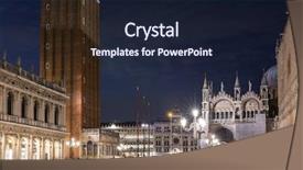  Presentation with saint - Theme featuring arcade restaurant - venice italy - march 20 background and a wine colored foreground