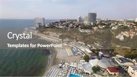  Presentation with aerial - Slide deck having arcadia beach in odessa background and a gray colored foreground