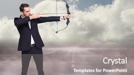  Presentation with composite - Amazing PPT theme having flechas - digital composite of archer backdrop and a gray colored foreground