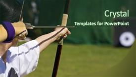  Presentation with target - Presentation theme consisting of japanese archer aiming background and a tawny brown colored foreground