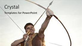  Presentation with vintage - Slides featuring pampa - robin hood young archer background and a light gray colored foreground