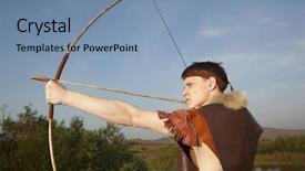  Presentation with clothes - PPT theme with robin hood young archer background and a seafoam green colored foreground