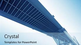  Presentation with bridge overpass - Beautiful slides featuring arch bridge - overpass on background of blue backdrop and a light blue colored foreground