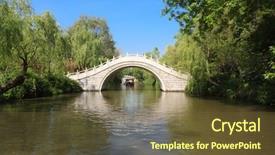  Presentation with stone - Audience pleasing slides consisting of arch bridge - white stone footbridge backdrop and a tawny brown colored foreground